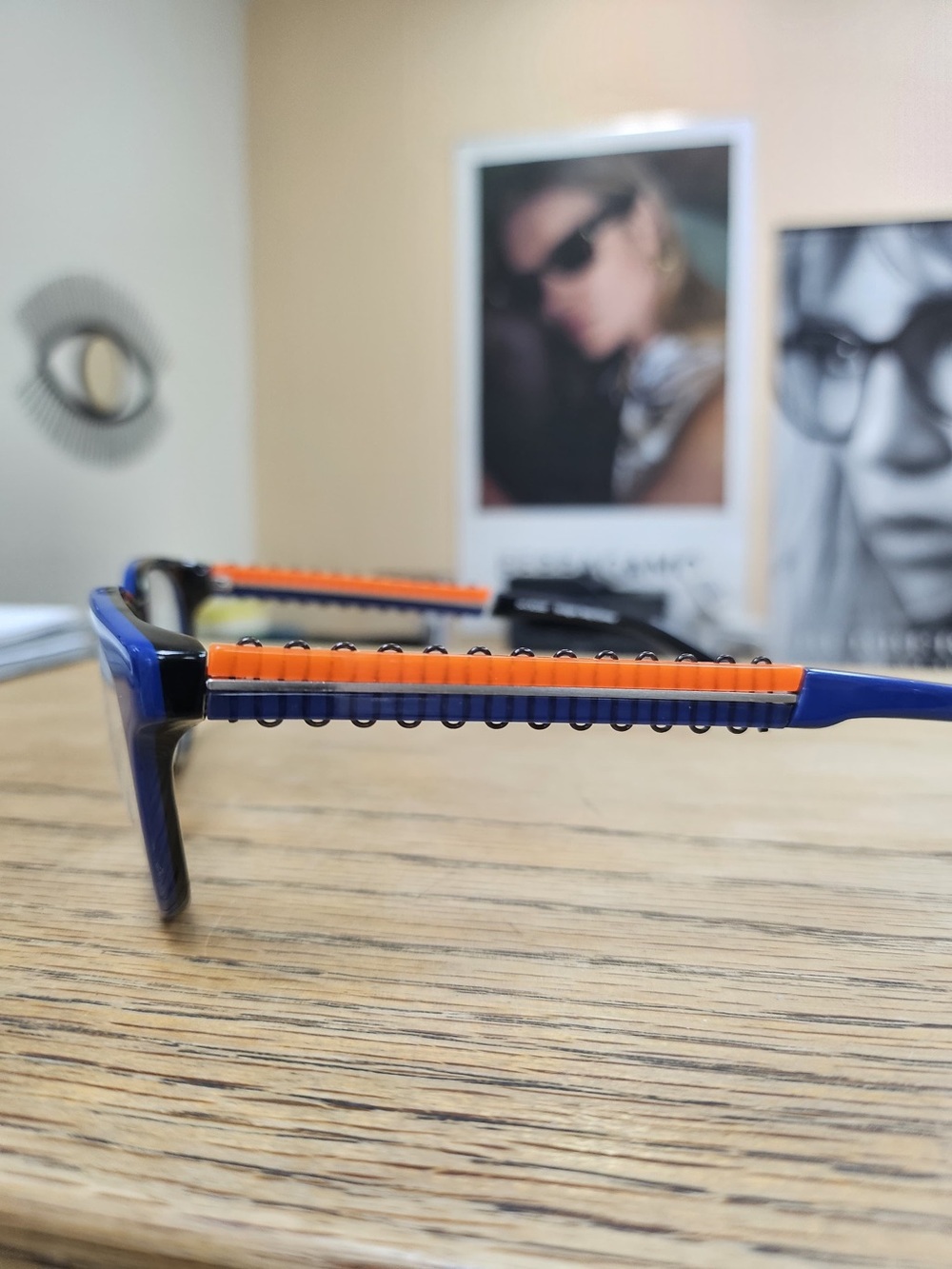 Men's Blue and Orange Fashion Eyeglass Frames - Unbranded